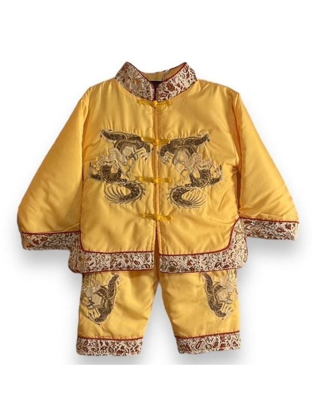Asian Style Dragon Embroidery Tang Suit Traditional Festival New Years 10M